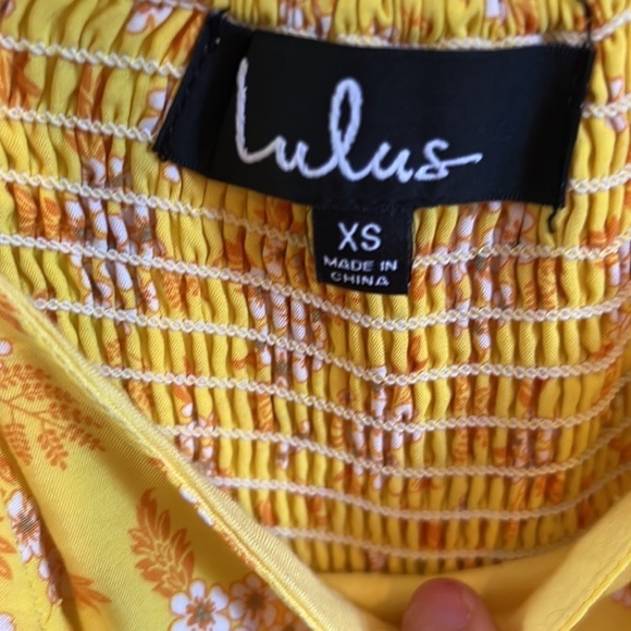 Lulus Yellow Floral Flirty Dress Size XS - Picture 3 of 5